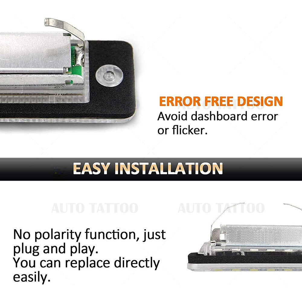 2x No Error LED License Plate Light 6000K Pure White For Audi A3 A4 A6 A8 S6 Q7