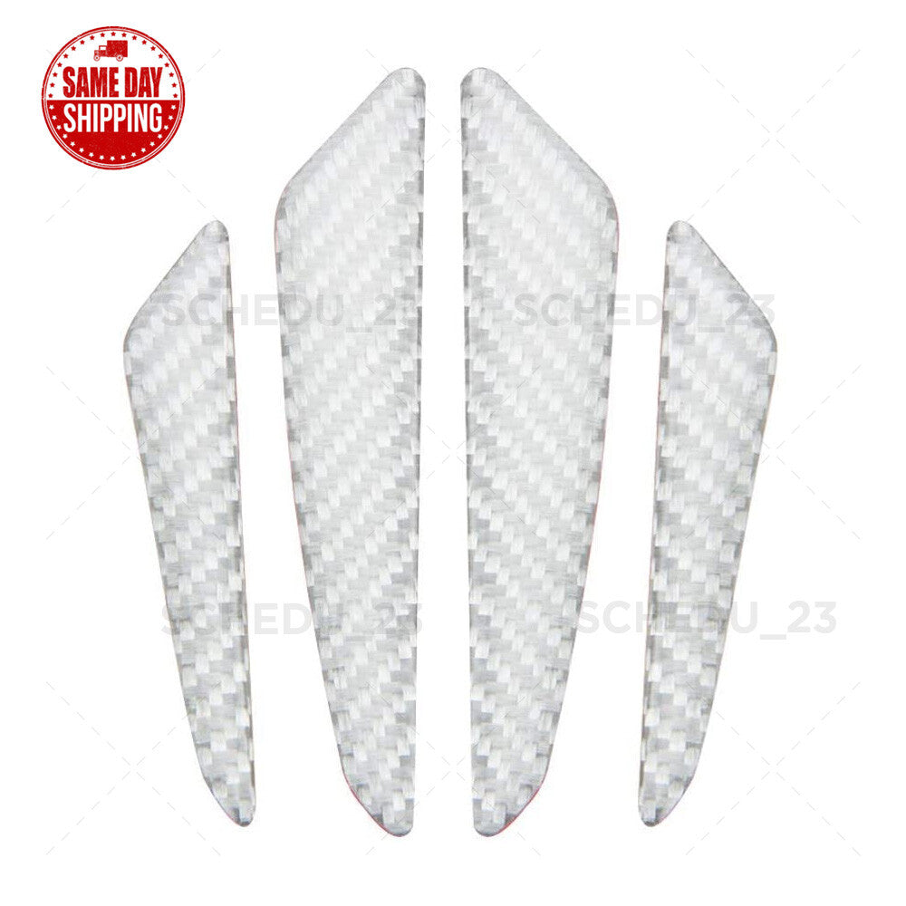 For BMW Silver Carbon Fiber Car Side Door Strip Scratche Edge Guards Trims Badge