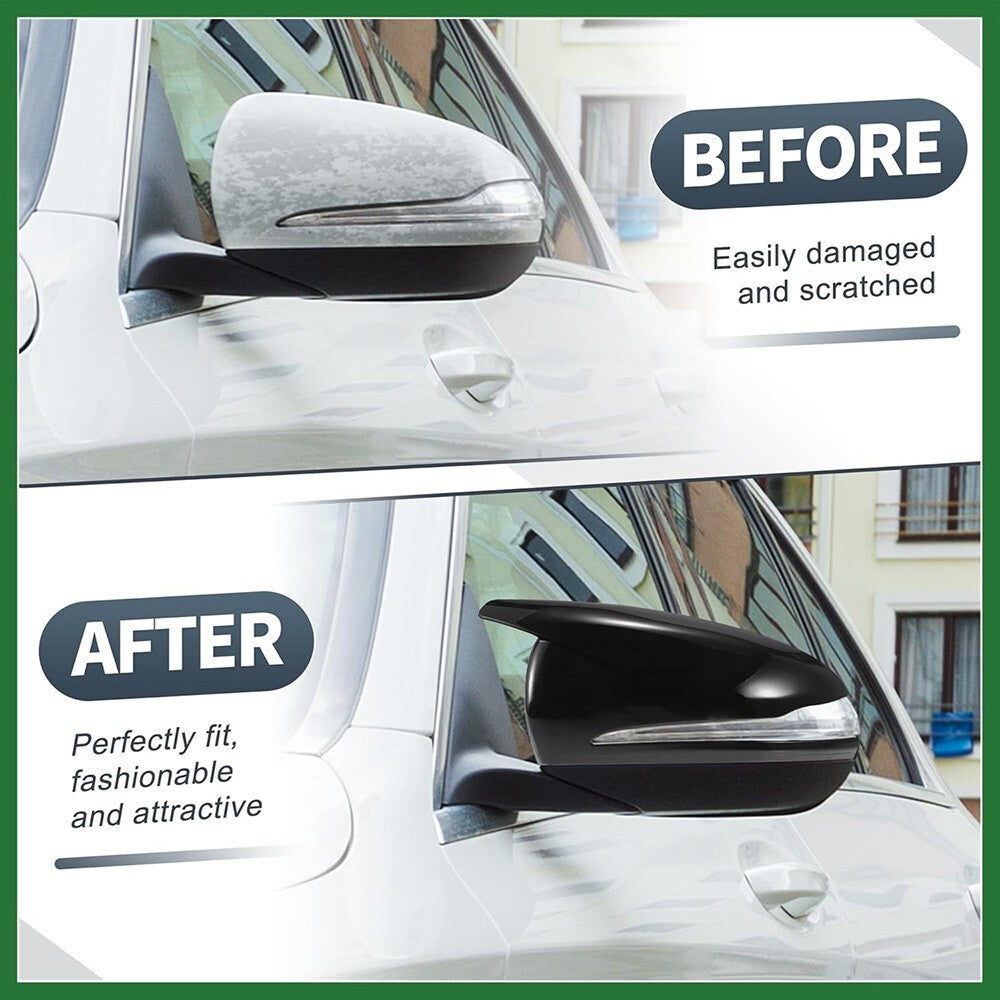 Gloss Black Mercedes W205 W213 X253 W222 C E S GLC Horn Mirror Cover Replace