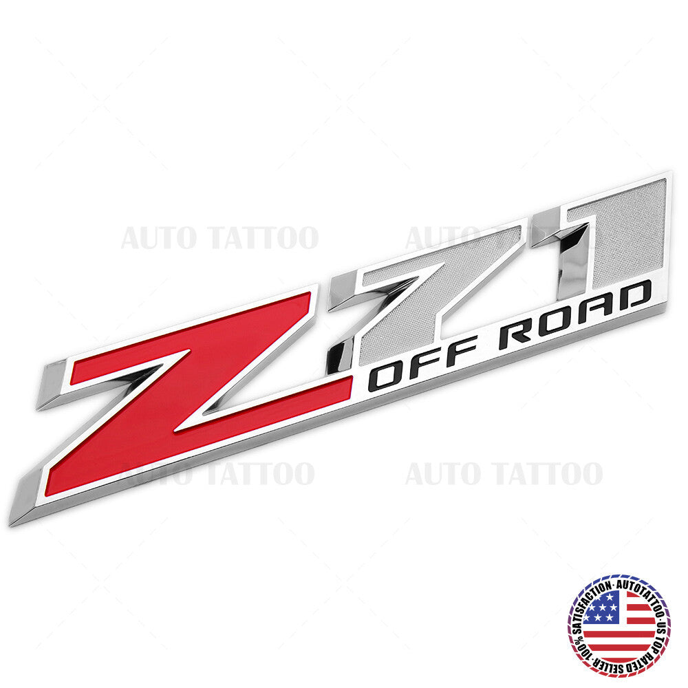 Chevy 09-21 Z71 Offroad Front Door Nameplate Logo Emblem Badge OEM Chrome Red