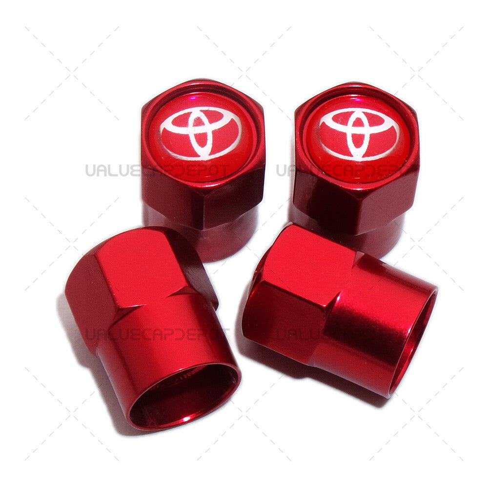 Hex For Red Toyota Emblem Car Wheels Tire Air Valve Caps Stem Dust Cover Sport
