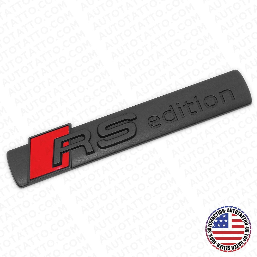 Audi RS Edition Side Fender Marker Logo Emblem Decal Badge Decorate Matte Black