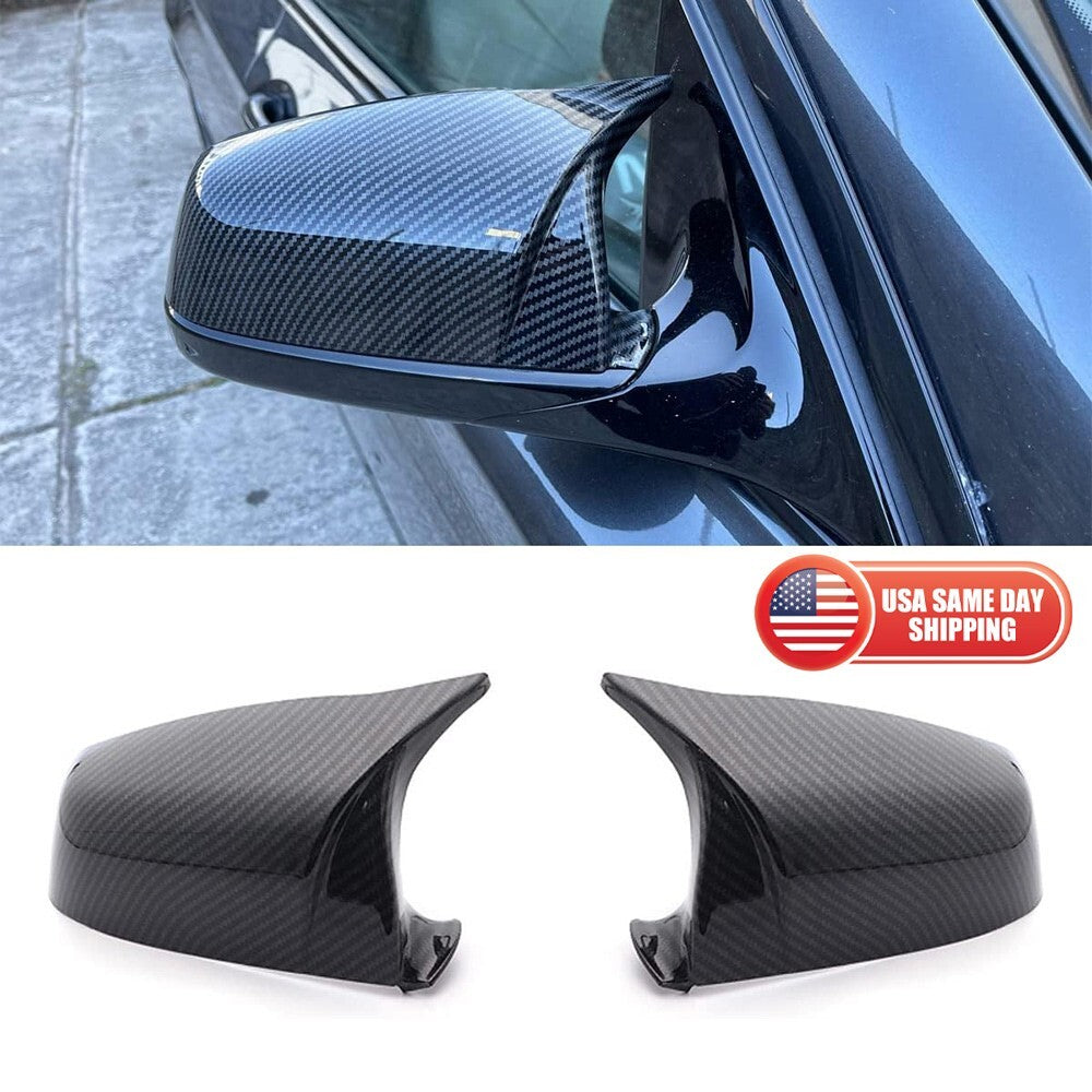 Carbon Fiber Style Side Mirror Cover For 07-13 BMW E60 F07 F10 E63 E64 F12 F13