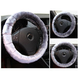 Universal Soft Warm Bamboo Style Faux Fur Car Steering Wheel Cover Decoration