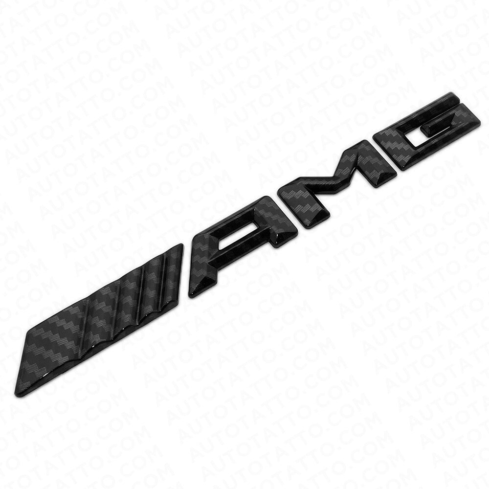 Black Carbon Fiber Style AMG Sport Car Emblem 3D Trunk Lid Logo Badge Decoration