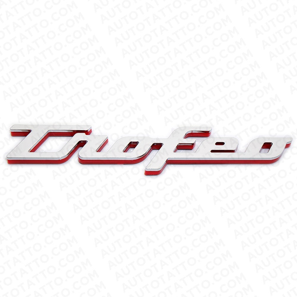 Maserati Levante GT Side Fender Trofeo Emblem Nameplate Badge Chrome Red