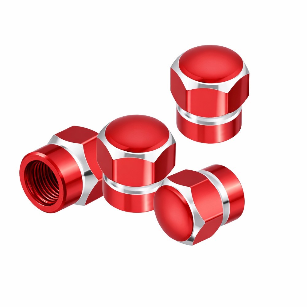 4pcs Universal Car Tire Wheel Valve Stem Caps Hex Design Dust Cover Accessories