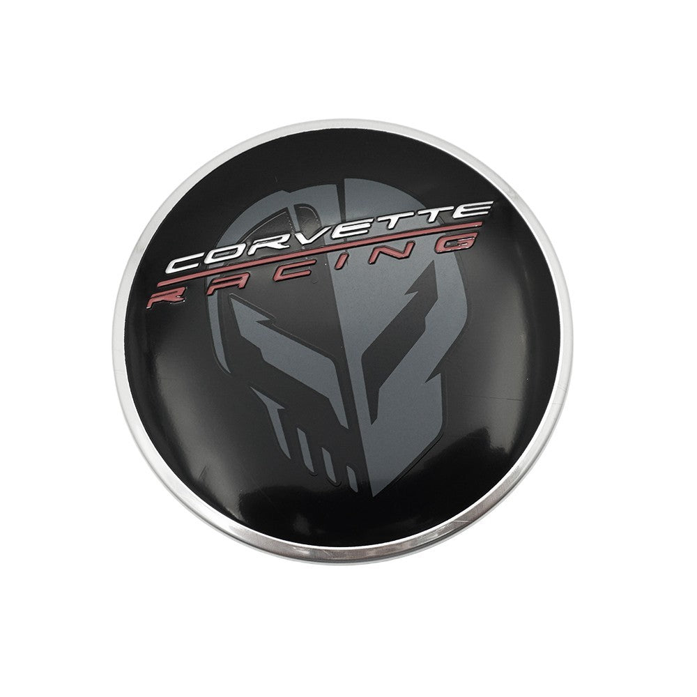 1Pc Fit 84385014 Chrome Black Wheel Center Cap Jake Logo for C8 Corvette Racing