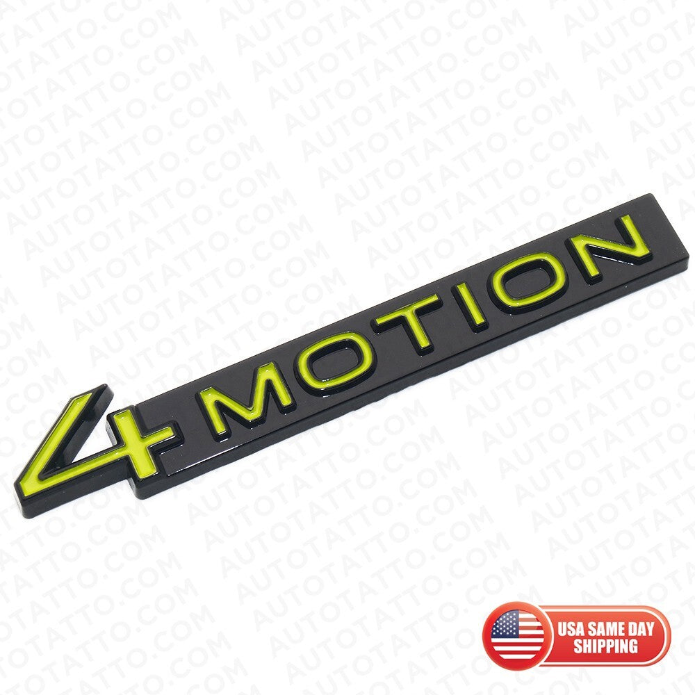 For 18-23 VW 4 Motion Rear Trunk Nameplate Badge Emblem Black Green Sport