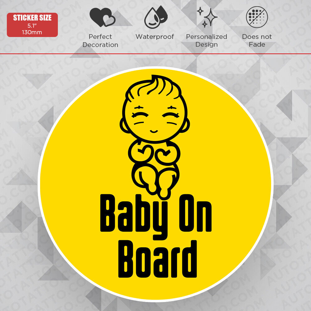 Cute Baby On Board Sticker Decal Kid In Car Van Truck Liftgate Window Decorate