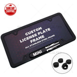 Mini Cooper Sport Front Rear Car License Plate Frame Cover Stainless Steel Black