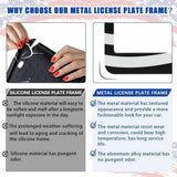 2pcs Black Stainless Steel USA American Nations Flag Car License Plate Frame