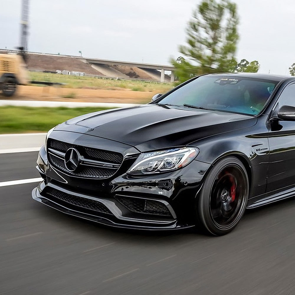 Mercedes Front Grill Overlays Add-On Logo Emblem AMG Sport 3D Gloss Black