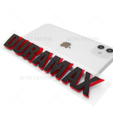 2x Silverado Duramax Redline Hood Letter Logo Emblem Badge Trucks OEM Black Red