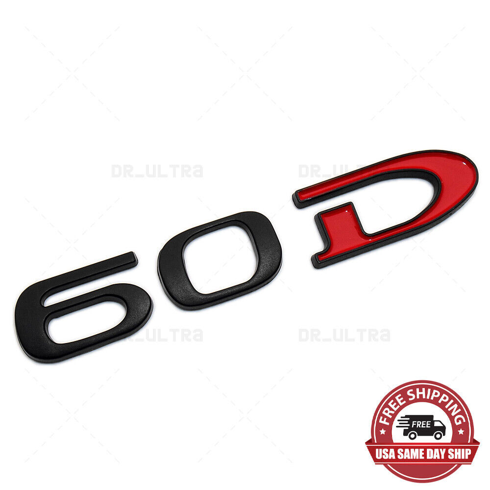 Tesla Rear Liftgate Lid Model 60D Nameplate Logo Badge Emblem Sport Black Red