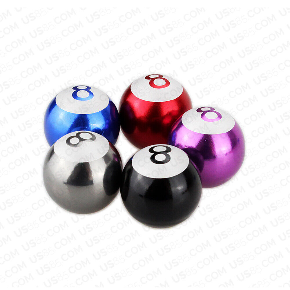 Universal No. 8 Eight Billiard Ball Car Round Caps Auto Valve Stems Decoration