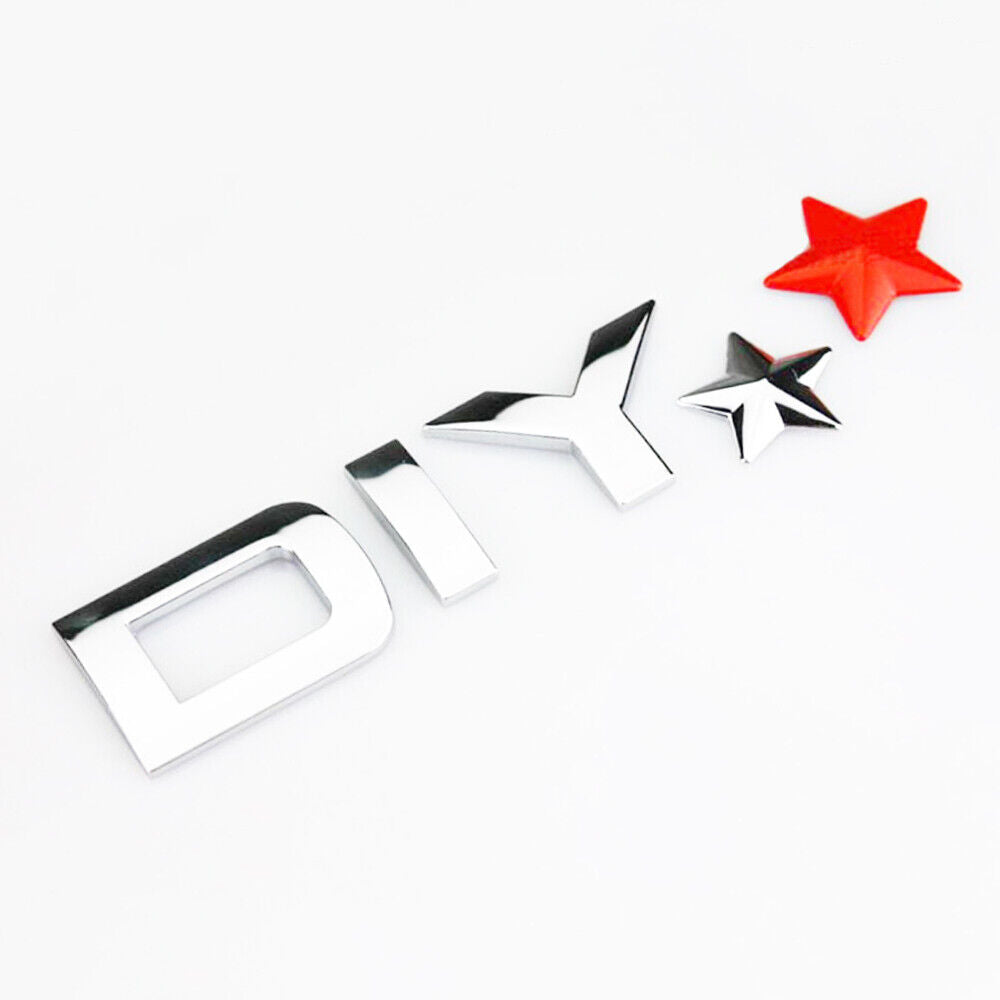 Universal 3D Fashion Metal Heart and Stars Car Decal Sticker for Auto Decoration