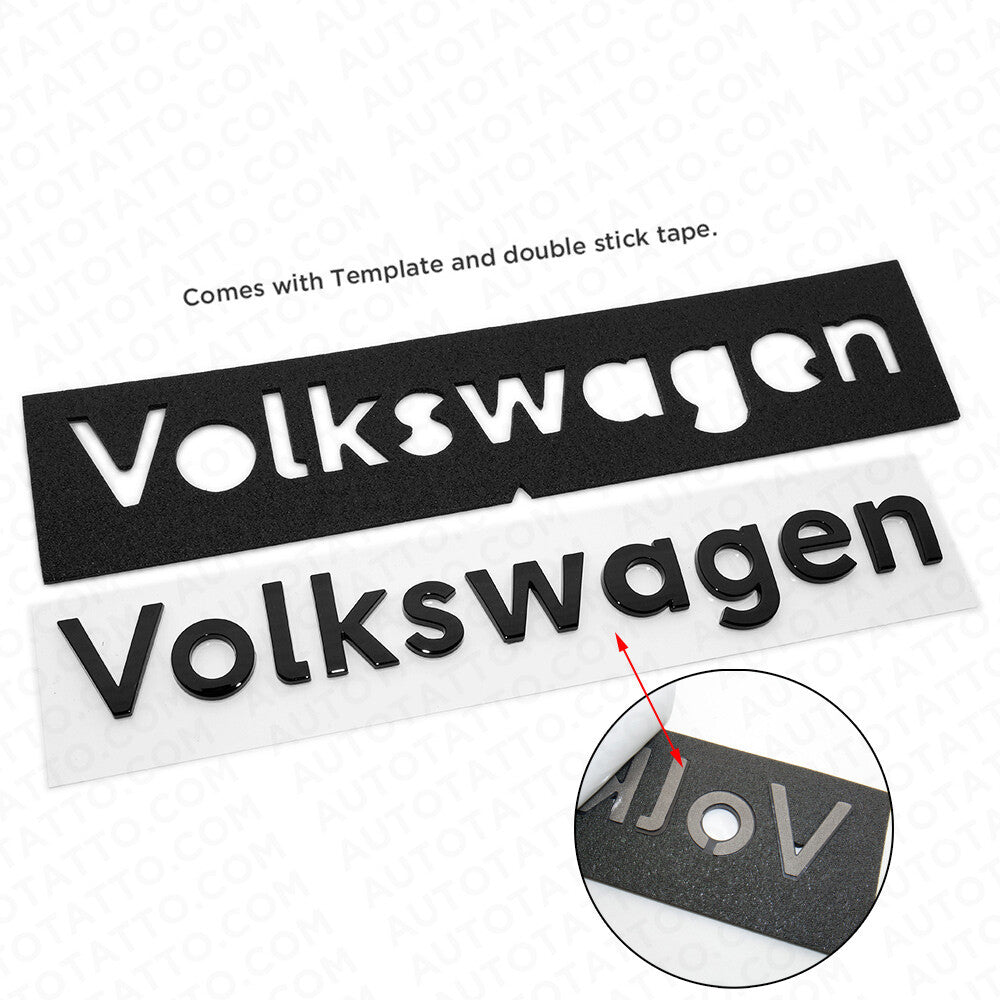 Universal Gloss Black Rear Liftgate Badge Sport Volkswagen Letter Emblem For VW