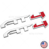 2x GMC Canyon Sierra AT4 Side Front Door Badge Emblem Nameplate OEM Chrome Red
