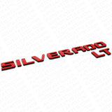 For Chevy Red & Black Silverado LT Tailgate Logo Nameplates Letter Sport Emblem