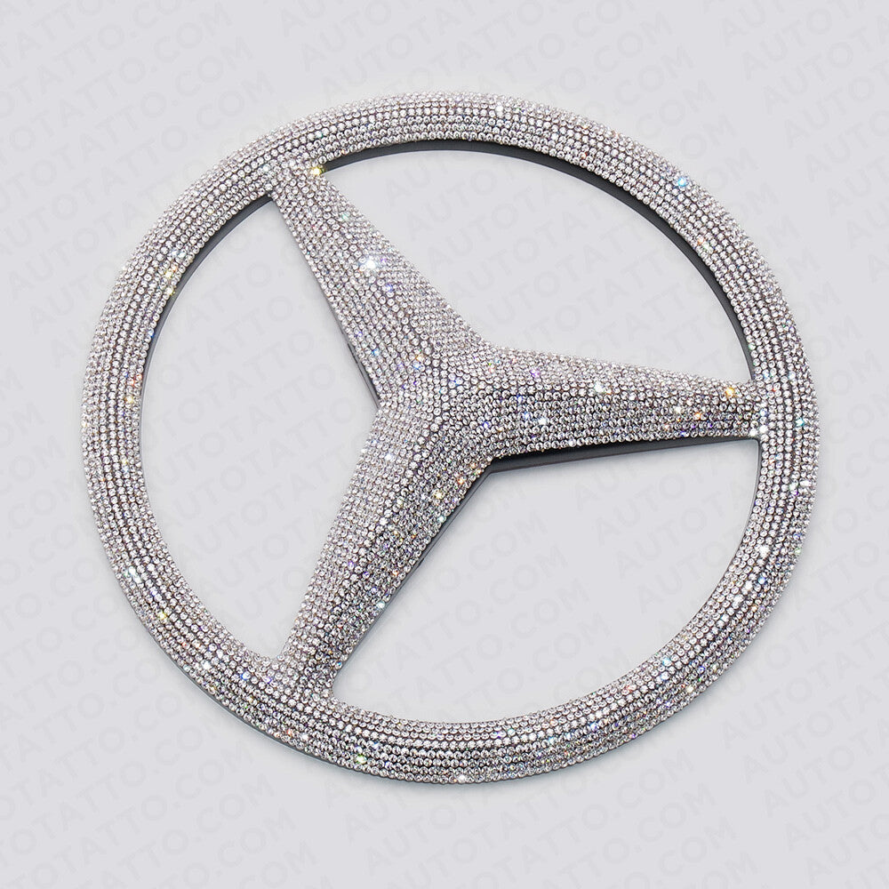 For Mercedes Front Grill Overlays Add-On Logo Emblem AMG Sport 3D Diamond Style