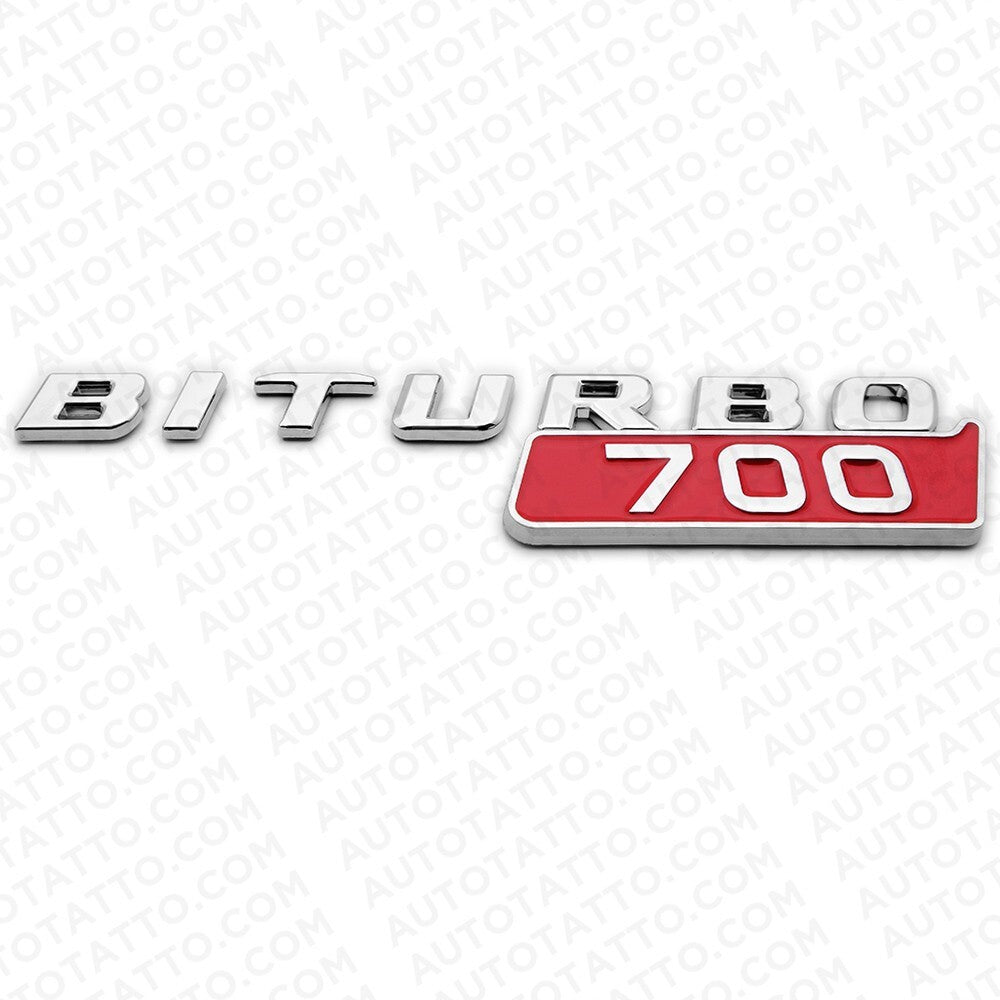 2x Mercedes BRABUS BITURBO 700 Side Fender Nameplate Badge Marker Emblem Chrome