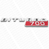 2x Mercedes BRABUS BITURBO 700 Side Fender Nameplate Badge Marker Emblem Chrome