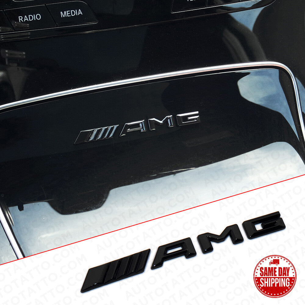 Gloss Black AMG Interior Multimedia Decal Sticker Badge Decoration Emblem Logo