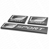 3x F-Sport Logo OEM ABS Badge Side Fender Marker Trunk Lid Nameplate Emblem Set
