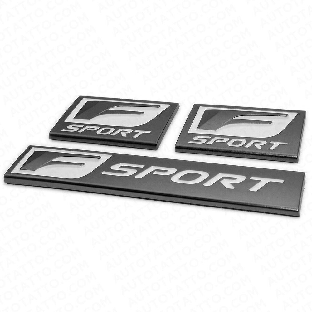 3x F-Sport Logo OEM ABS Badge Side Fender Marker Trunk Lid Nameplate Emblem Set