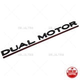 Tesla Liftgate Lid Dual Motor Performance Nameplate Badge Emblem Gloss Black Red