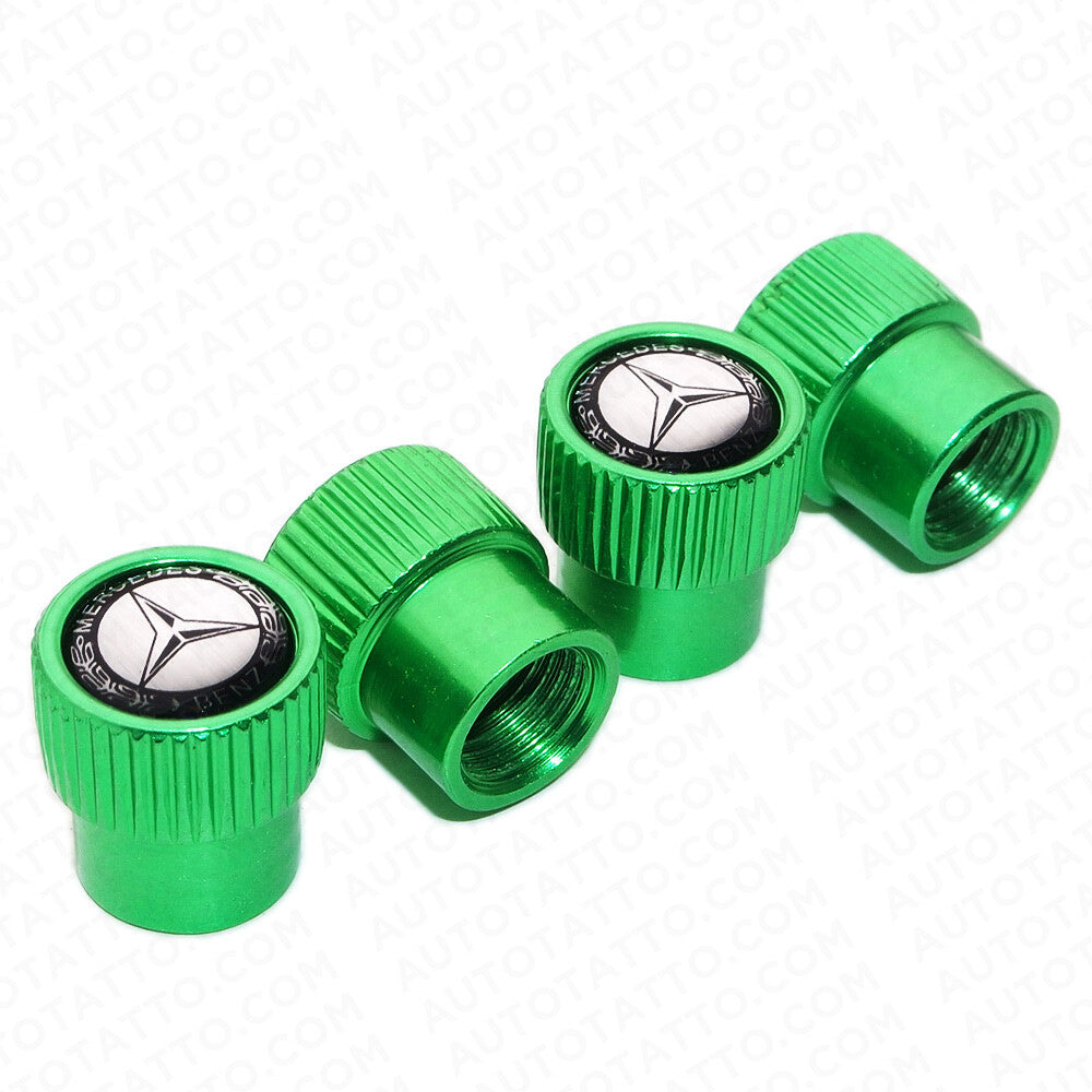 Mercedes AMG Roundel Car Wheels Tire Air Valve Caps Stem Dust Logo Cover Sport