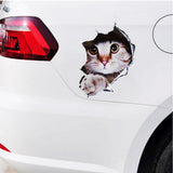Fashion 3D Cute Cat Waterproof Car Sticker for Auto Scratch Cover or Decoration