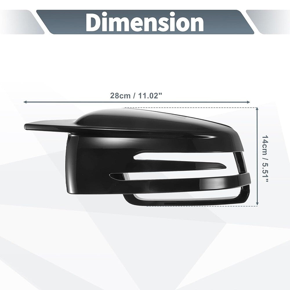 Gloss Black Horn Wing Style Mercedes W204 W212 W117 C E S GLA Side Mirror Cover