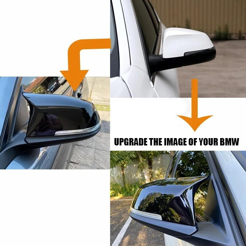 Gloss Black Side Mirror Cover Cap for 14-18 BMW F01 F06 F12 F13 F10 F11 F18 LCI