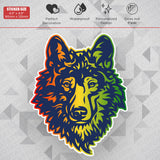 Colorful Wild Wolf Sticker Decal Laptop Car Van Truck Liftgate Window Decorate