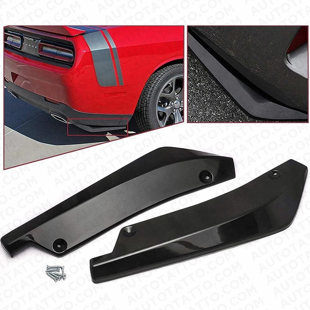 For Mercedes Car Rear Bumper Lip Diffuser Splitter Canard Protector Gloss Black