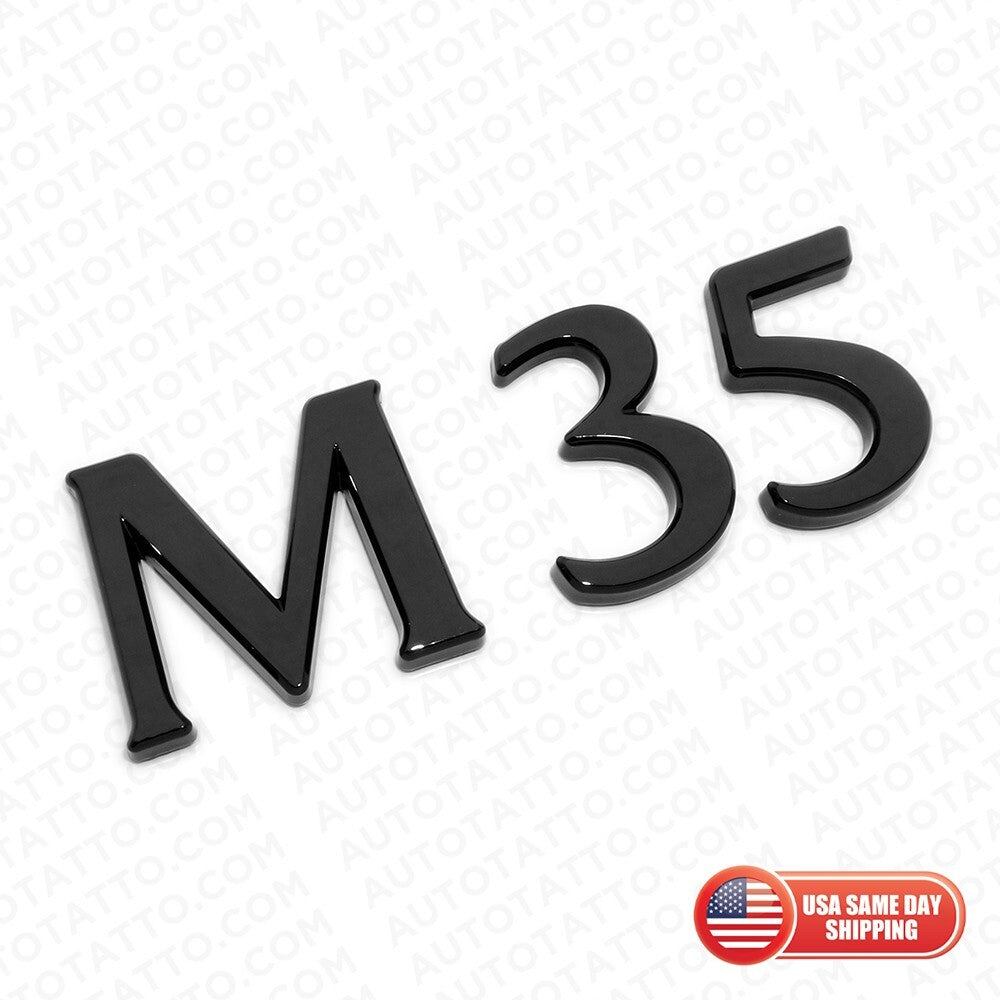 For Infiniti M35 Rear Trunk Logo Letter Badge Emblem Nameplate Sport Gloss Black