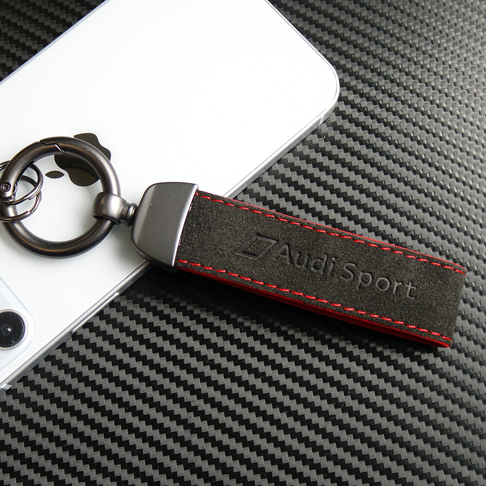 Audi Sport Fashion Alcantara Suede Car Key Fob Keychain Strap RIng Gift Decorate