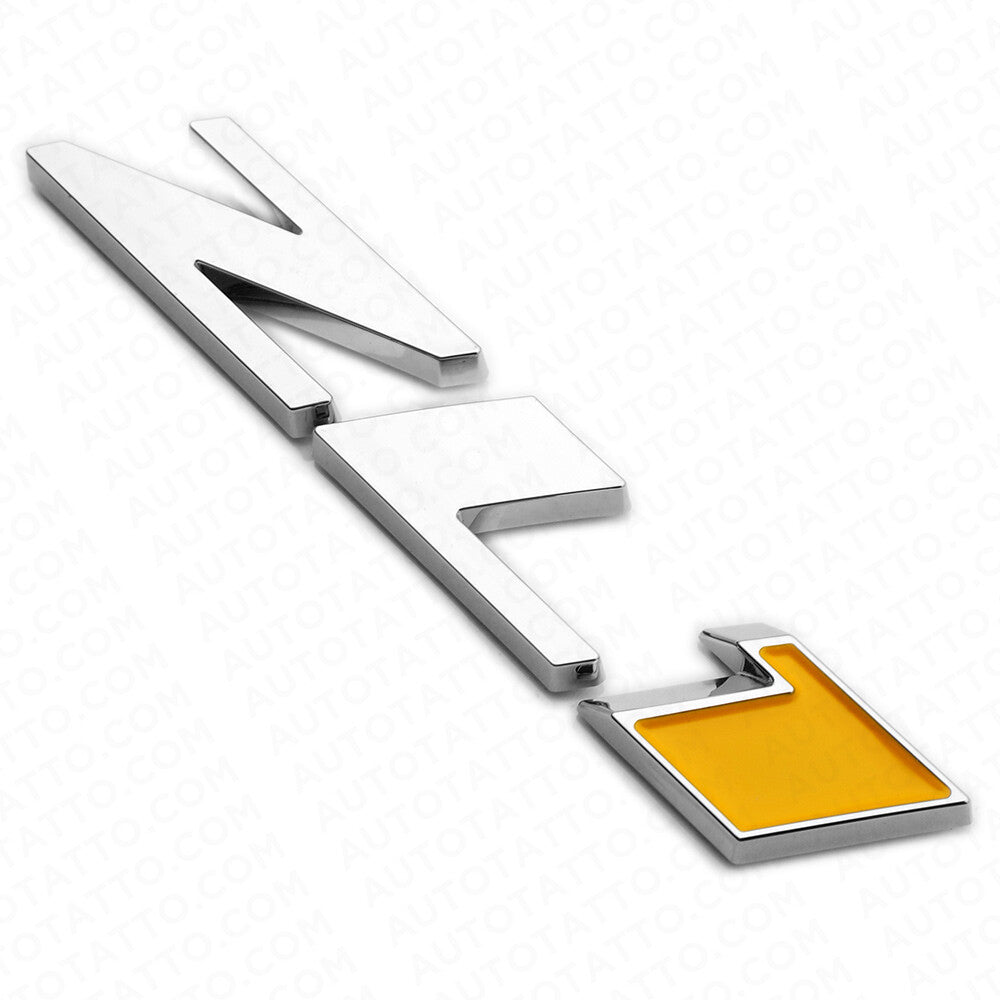 3pcs Camaro Hood & Rear Bumper ZL1 Nameplate Logo Emblem Decorate Chrome Yellow