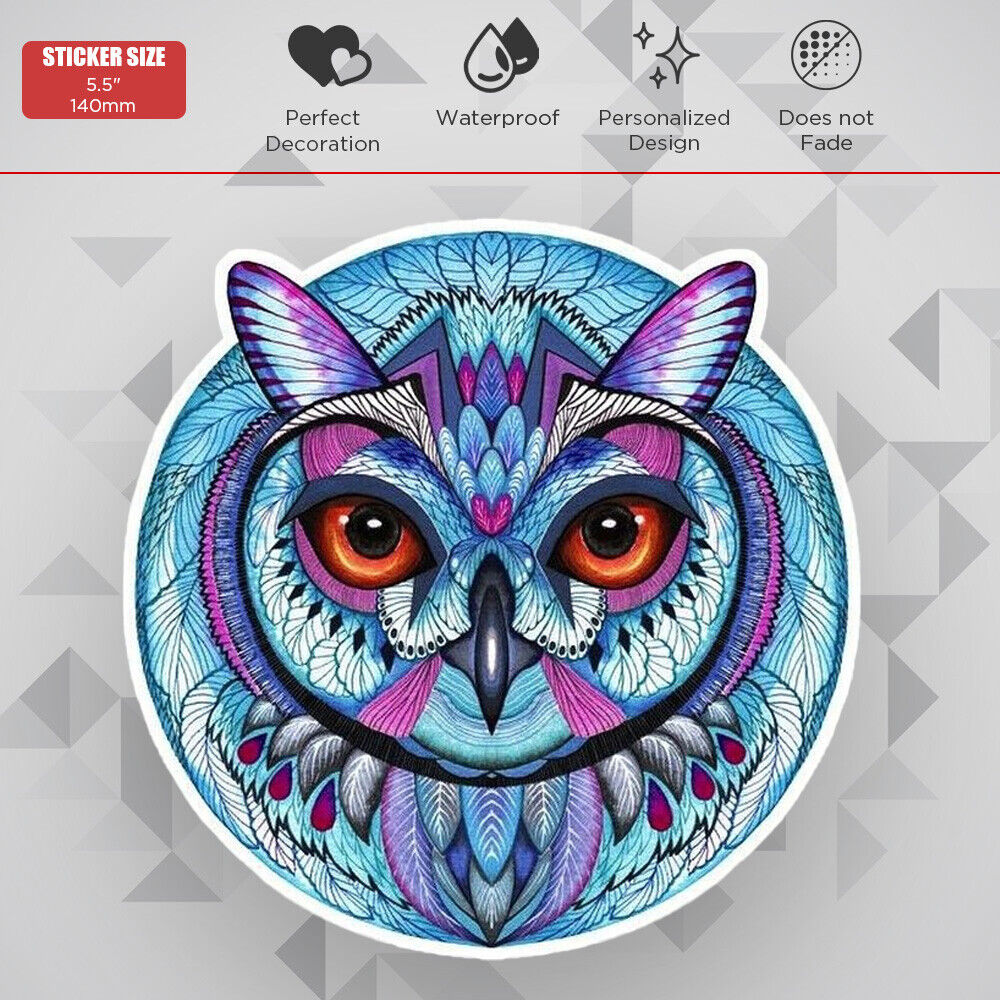 Colorful Cute OWL Sticker Decal Laptop Car Van Truck Liftgate Window Decorate