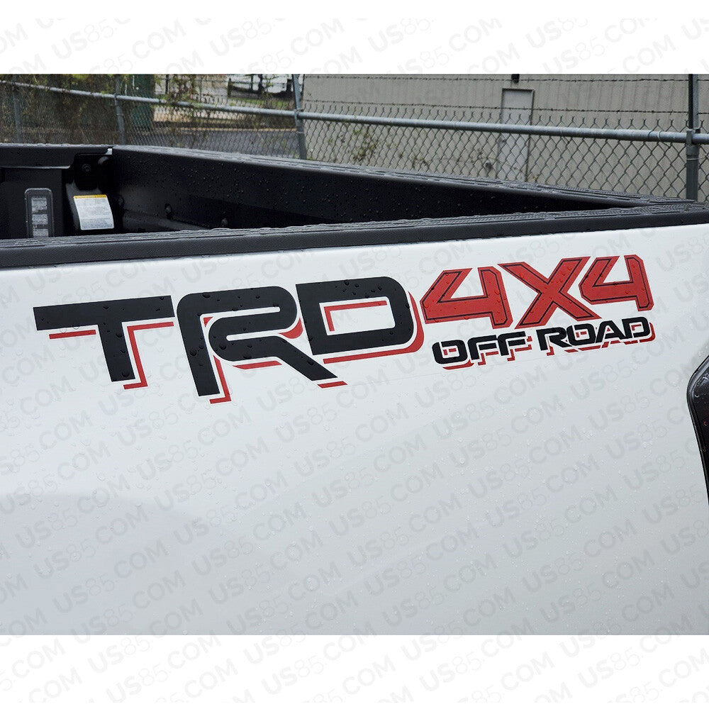 2x 3D TRD 4x4 Off Road Sport Back Pickup Bed Truck Logo Sticker Decal Decoration