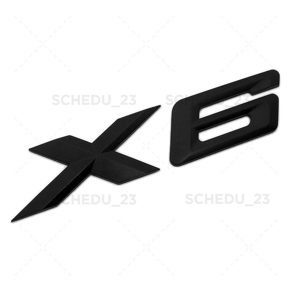 15-19 Matte Black X6 Letter Logo Emblem Badge LiftGate Rear Trunk  /M Sport