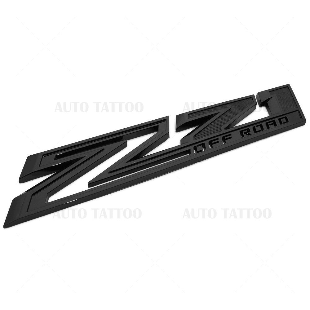 Chevy 19-21 Silverado Z71 Off Road Fender Letter Logo Emblem Badge Gloss Black