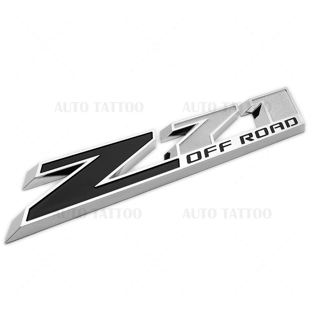 Chevy 09-21 Z71 Offroad Front Door Nameplate Logo Emblem Badge OEM Chrome Black