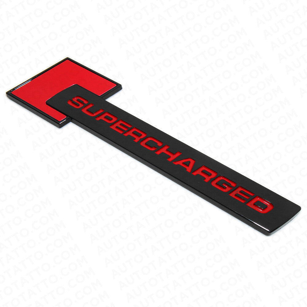 Audi Supercharged Side Fender Marker Nameplate Emblem Badge Decorate Black&Red