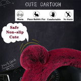 Universal Soft Warm Ears Faux Rabbit Fur Car Steering Wheel Cover for Decoration