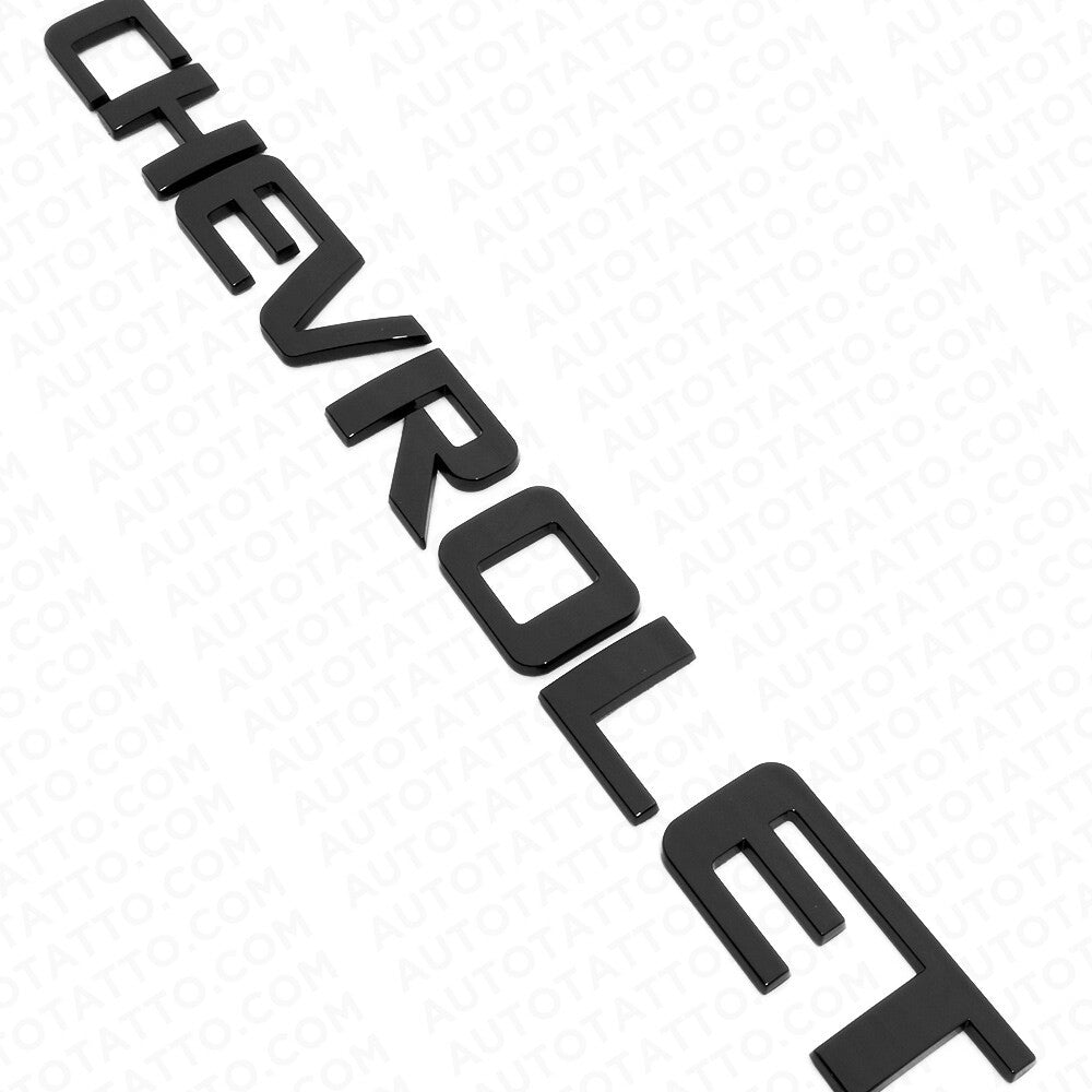 Chevy Chevrolet Truck Lifgate Letter Badge Logo Emblem Gloss Black Large Size