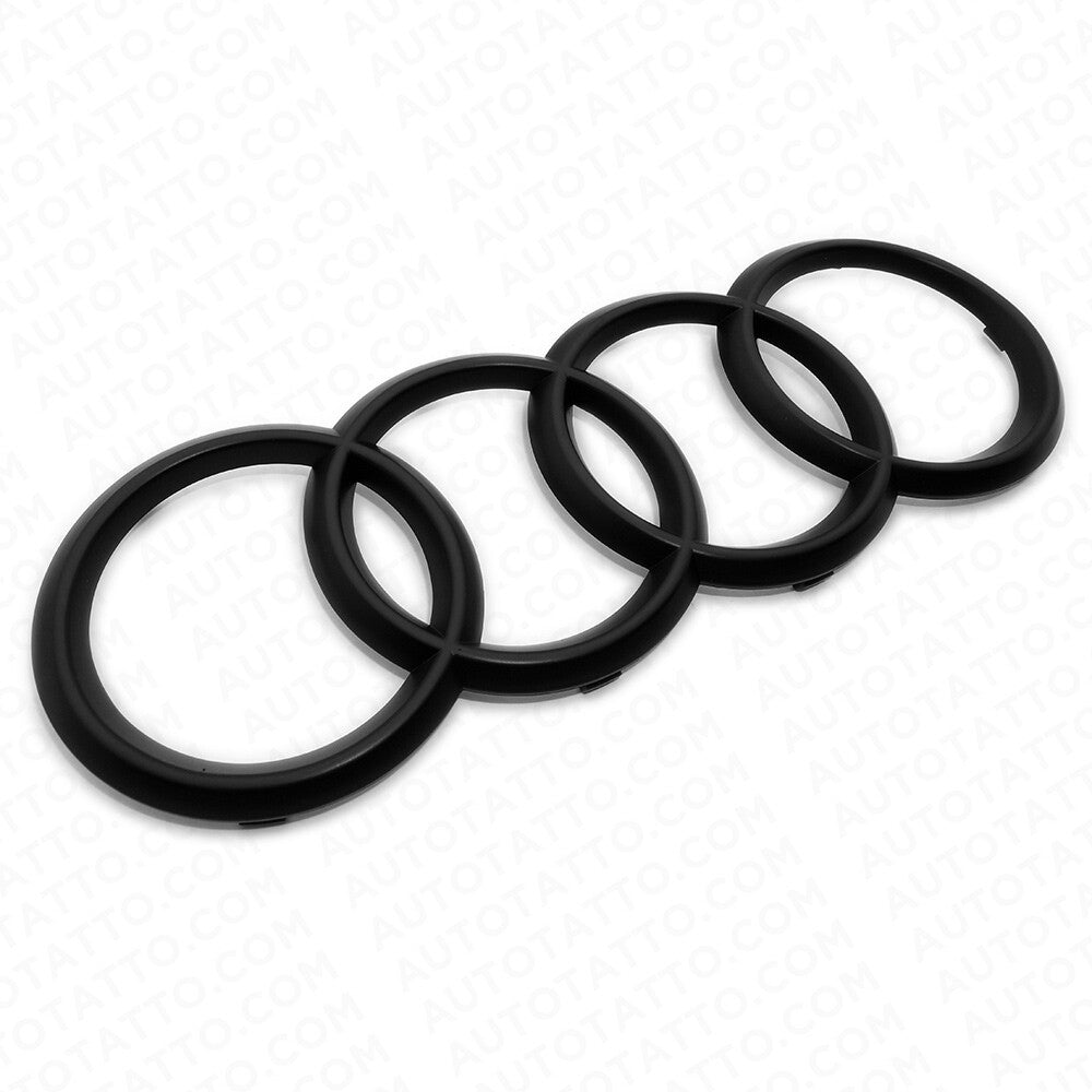 08-20 A3 S3 A4 S4 A5 S5 RS Matte Black Front Grille Sign Rings Badge Logo Emblem