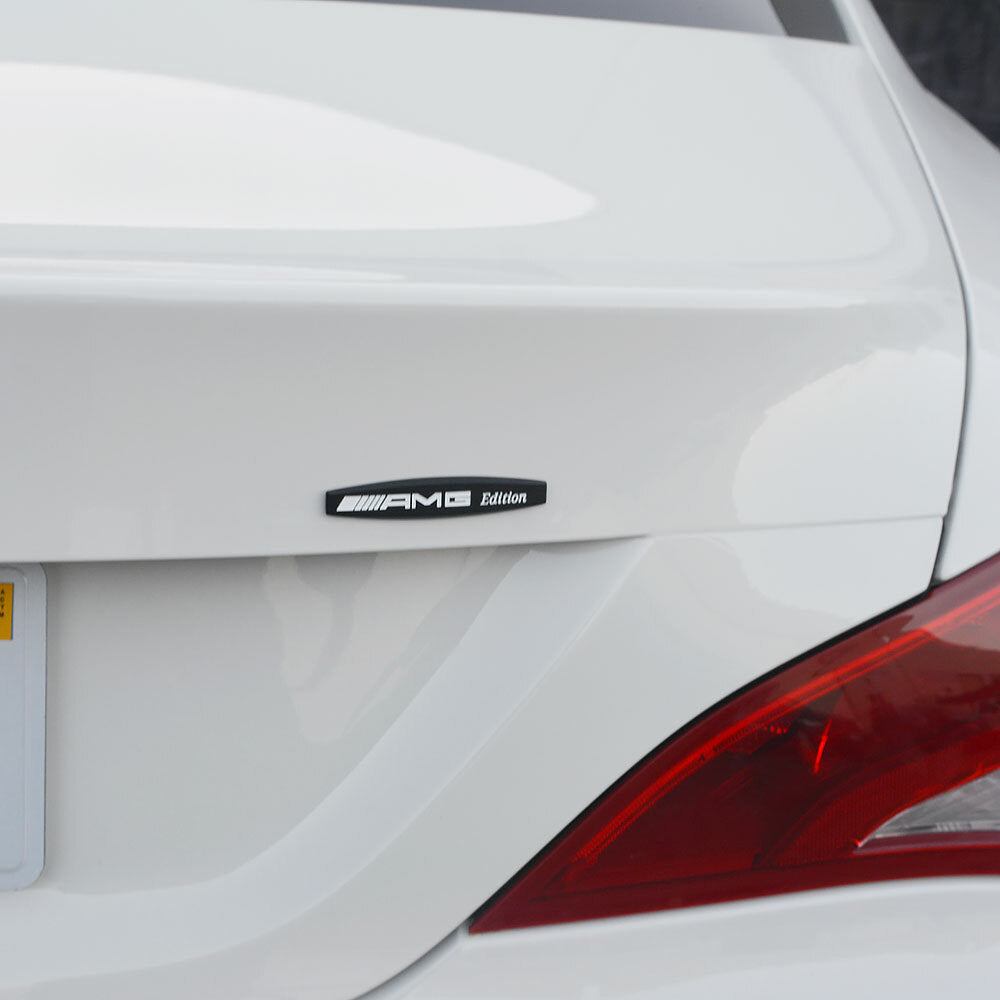2pcs AMG Edition Fender Marker 3D Sticker Badge Emblem Decorate Limited Black